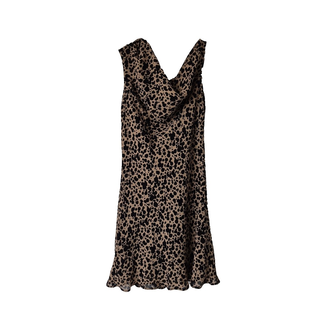 Reformation Tan and Black Leopard Print Long Sleeve Dress